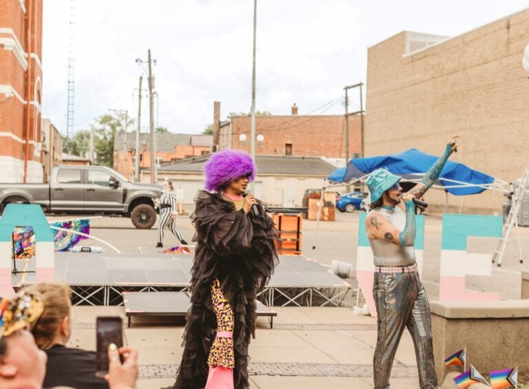 Oskaloosa Pride performer on stage