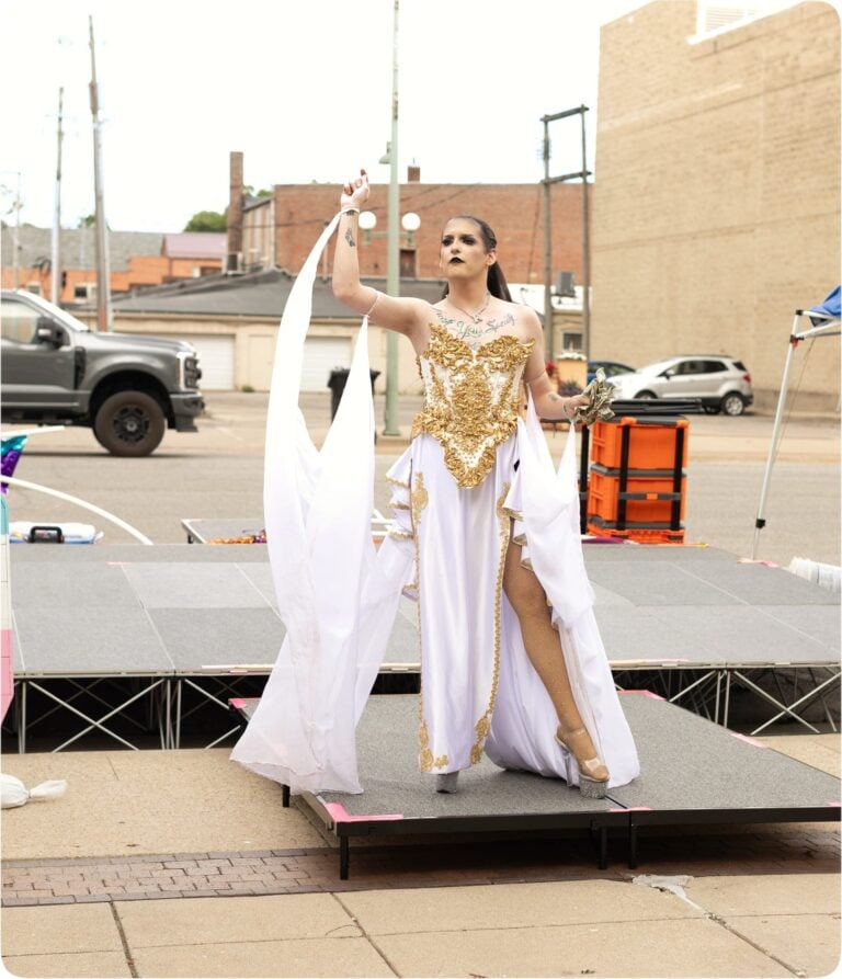 Oskaloosa Pride performer on stage